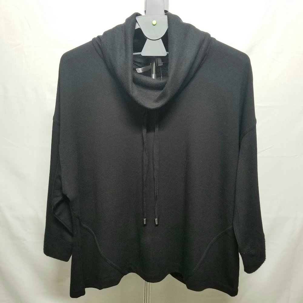 Cable&Gauge Cowl Neckline Black Sweater Size Large